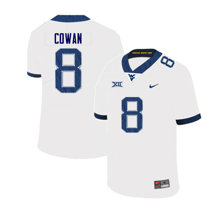 Men #8 VanDarius Cowan West Virginia Mountaineers College Football Jerseys Sale-White